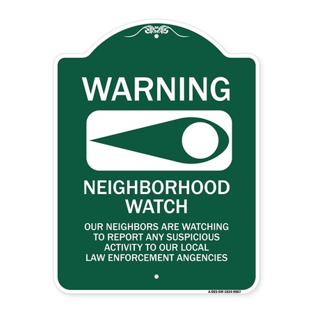 Warning Our Neighbors Are Watching Heavy-Gauge Aluminum Architectural Sign